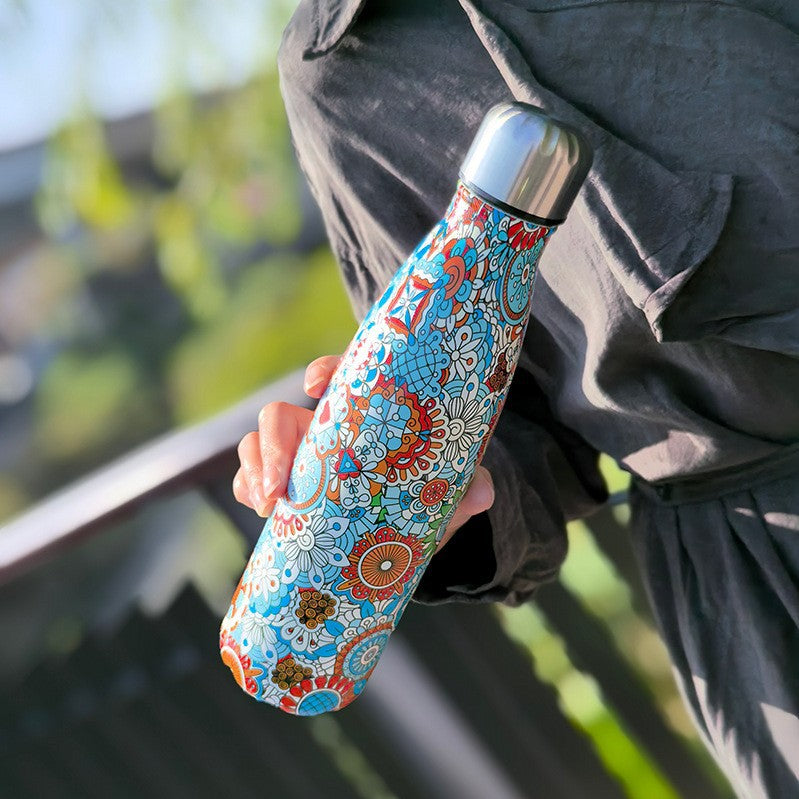 Unisex double-walled insulated bottle made of stainless steel with vacuum insulation and leak-proof screw cap Stornfield
