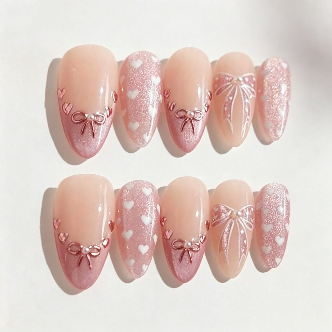Heart and  Design Press-On Nails