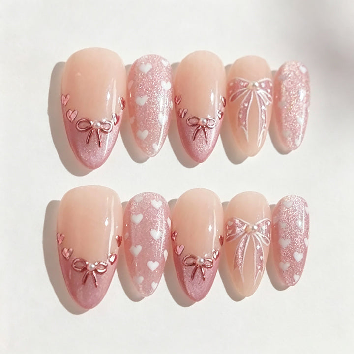 Heart and  Design Press-On Nails