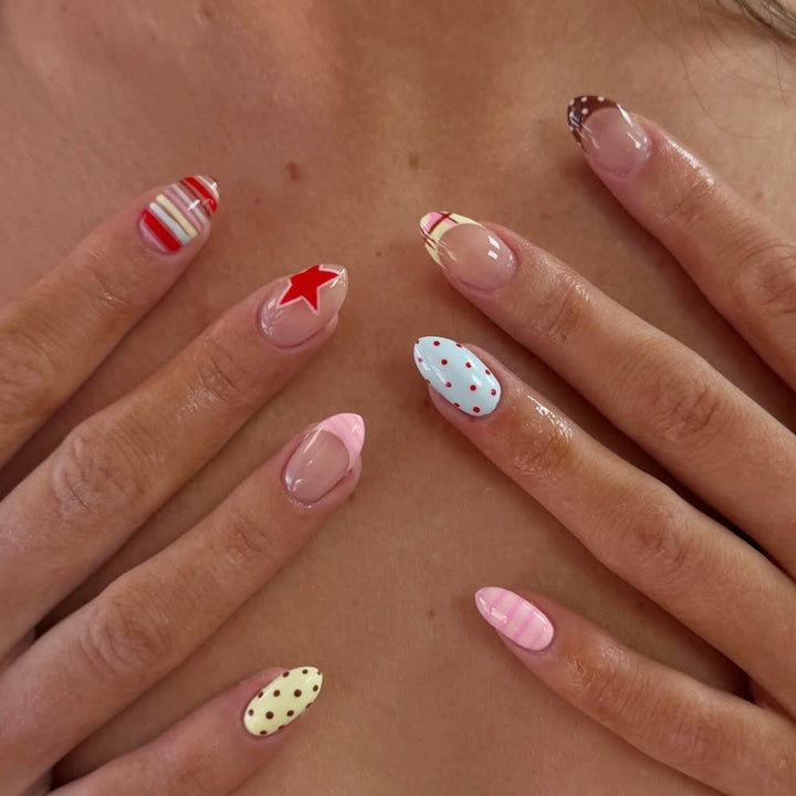 Acrylic nail set with creative and colorful designs Stornfield