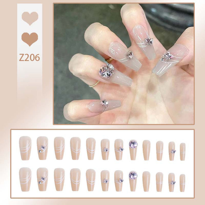 Elegant Rhinestone-Embellished Press-On Nails