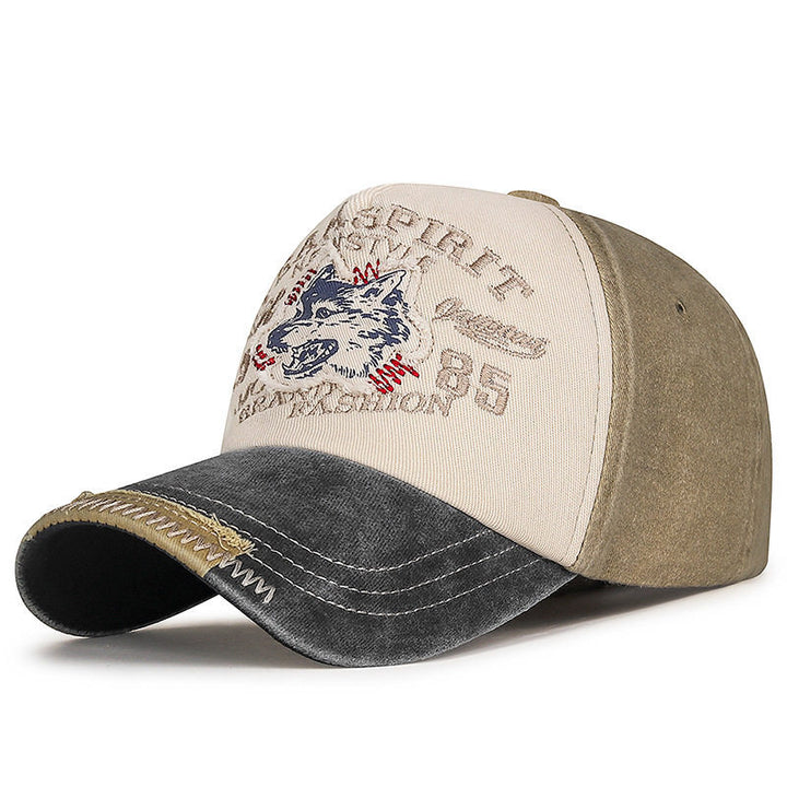 Men's Vintage-Inspired Wolf Graphic Baseball Cap Stornfield