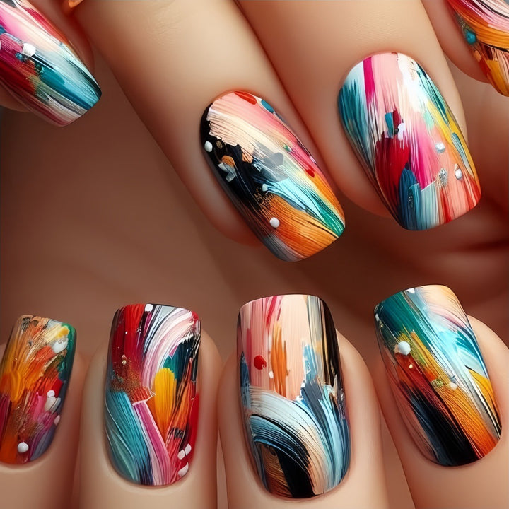 Nail Art Set with Creative Color Patterns Stornfield