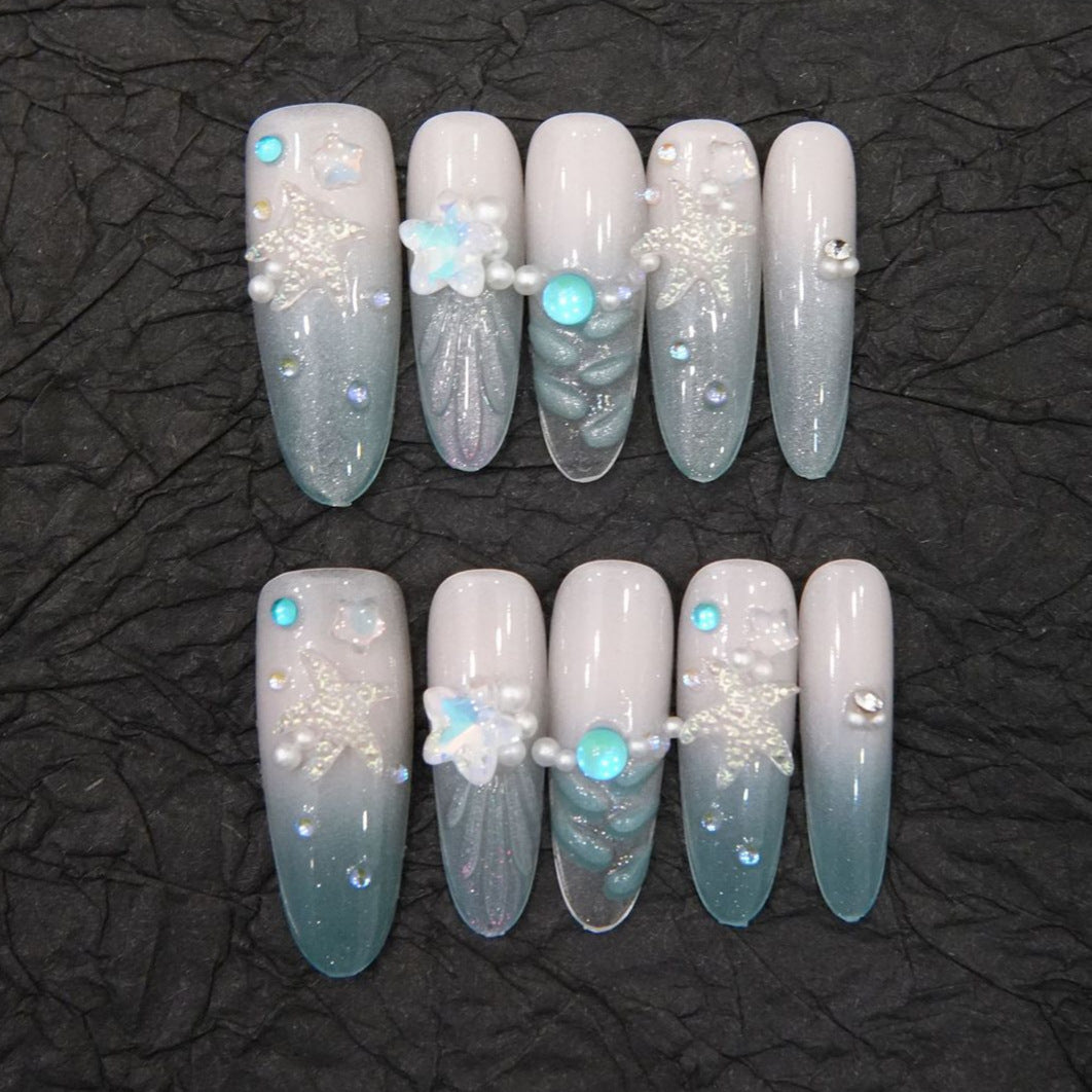 Decorative Long Stiletto Press-On Nails