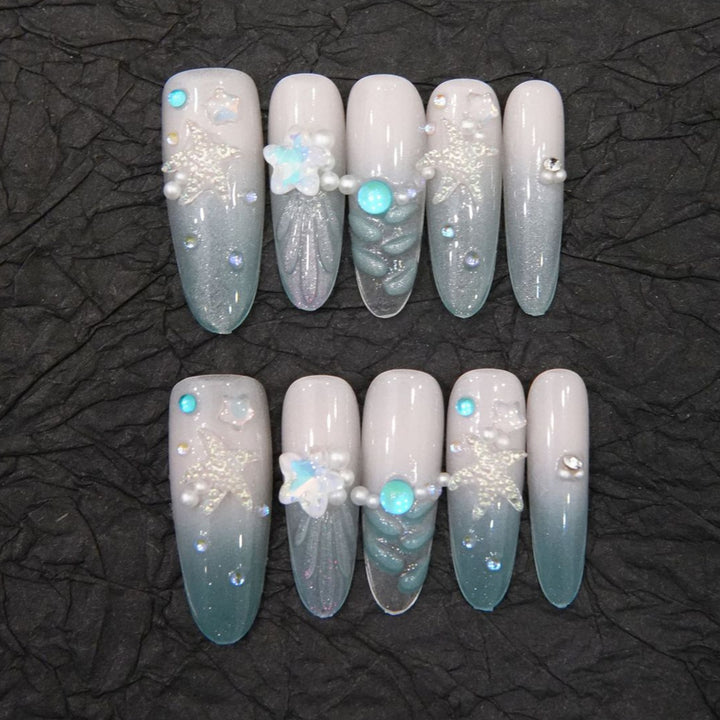 Decorative Long Stiletto Press-On Nails