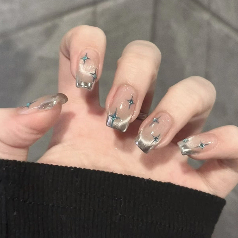 Decorative Press-On Nail Set with Star and Bow Designs Stornfield