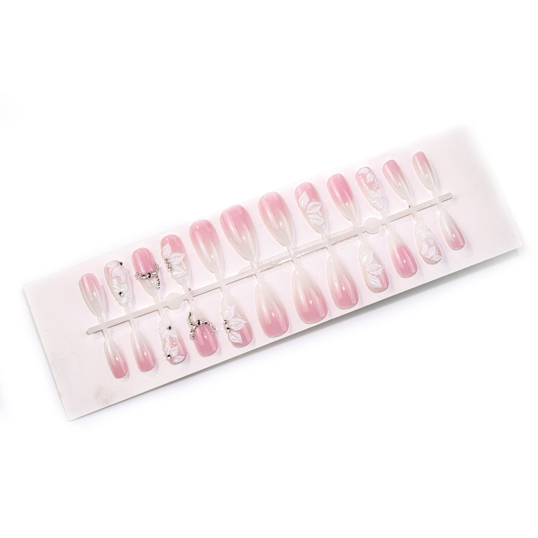 Floral Embellished Press-On Nail Set Stornfield