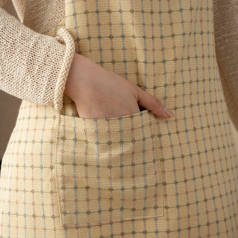 Linen look cooking apron with patch pocket and adjustable neckband Stornfield