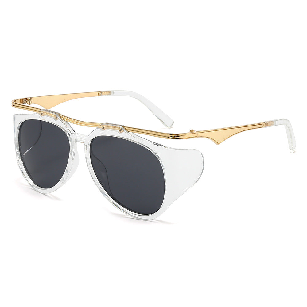 Ladies Fashion Sport Sunglasses with Oversized Frame and Golden Accents Stornfield