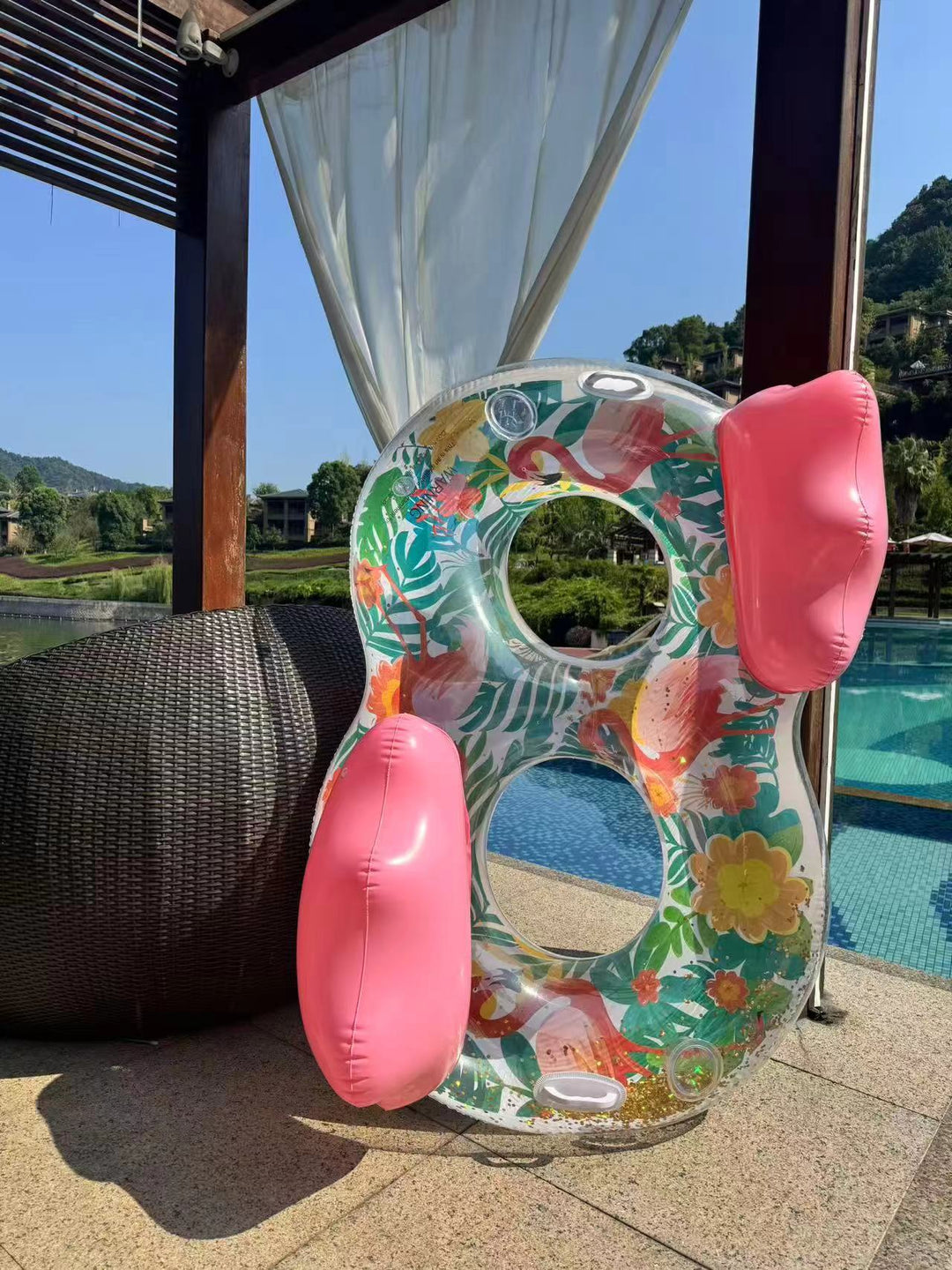 Women's Inflatable Comfort Pool Lounger with View Window Stornfield