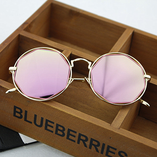 Women's Fashion Octagonal Sunglasses with Mirrored Lenses Stornfield