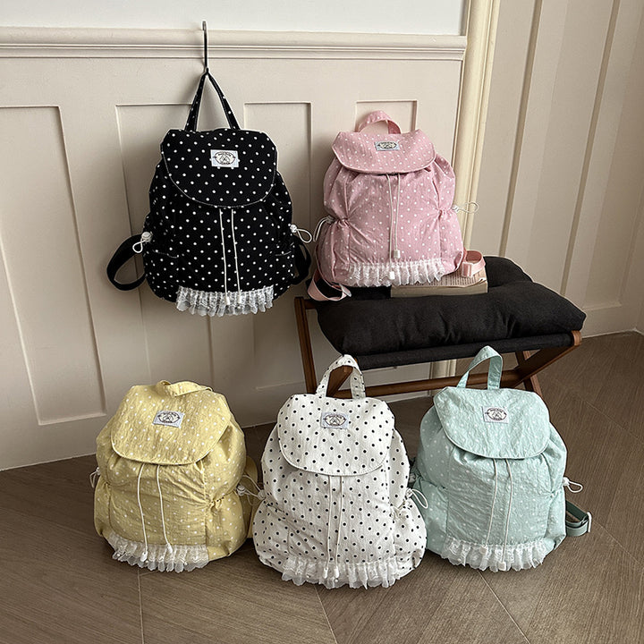 Charming Polka Dot Ruffled Backpack Stornfield