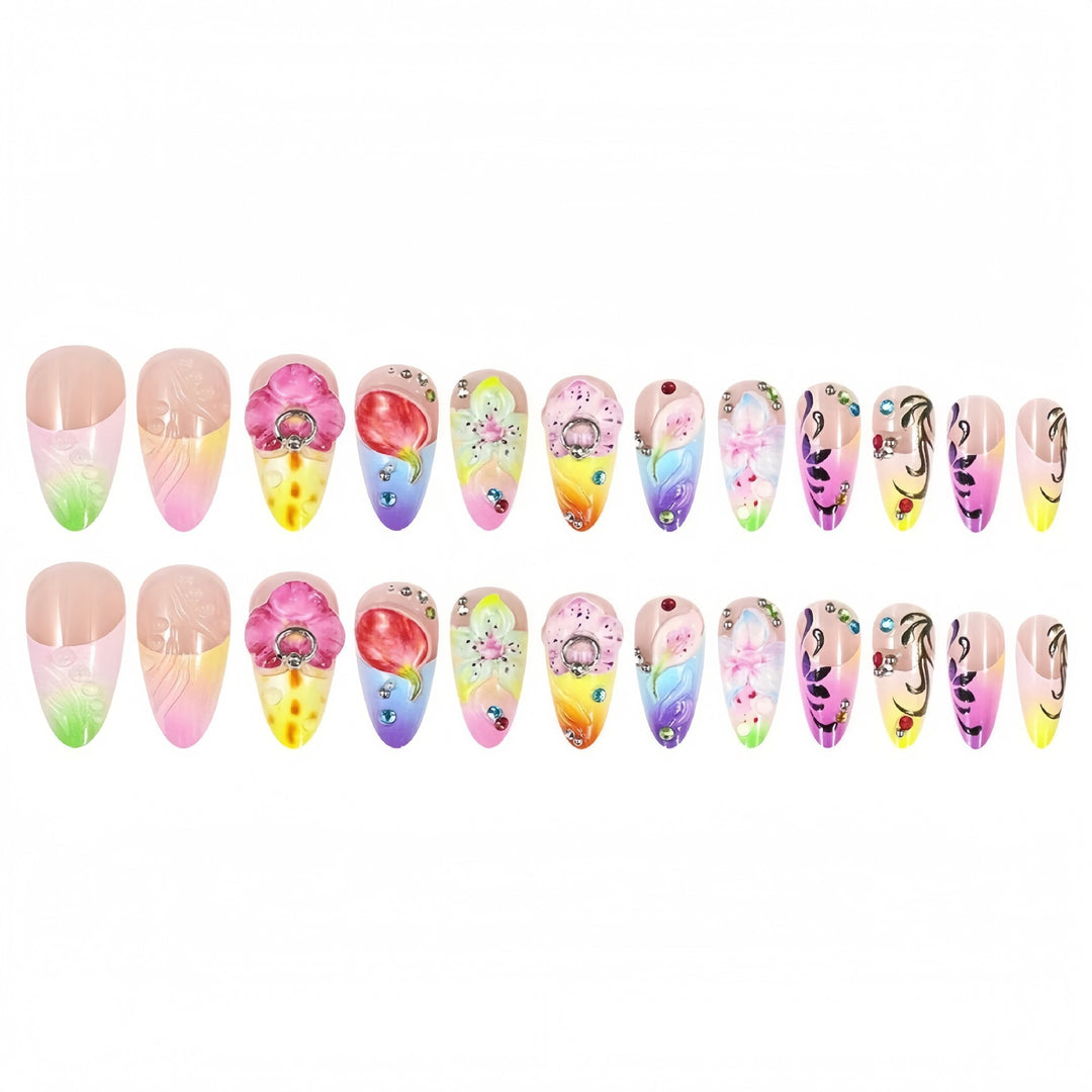 Intricately Designed Floral Press-On Nails Stornfield
