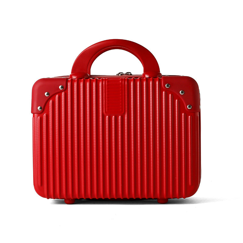 hard-shell travel cosmetic case with double-zip closure top handle and protective feet Stornfield