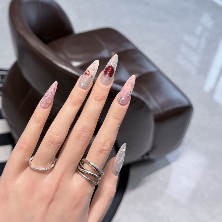 Elegant Decorative Stiletto Press-On Nail Art Set Stornfield