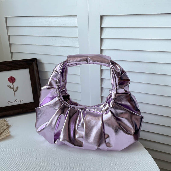 Ruffled Satin Handbag