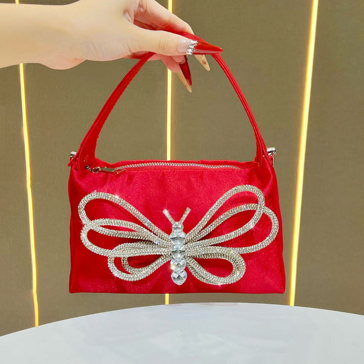 Butterfly-Embellished Evening Handbag