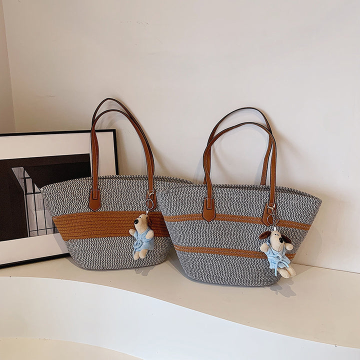 Textured Woven Tote Bag
