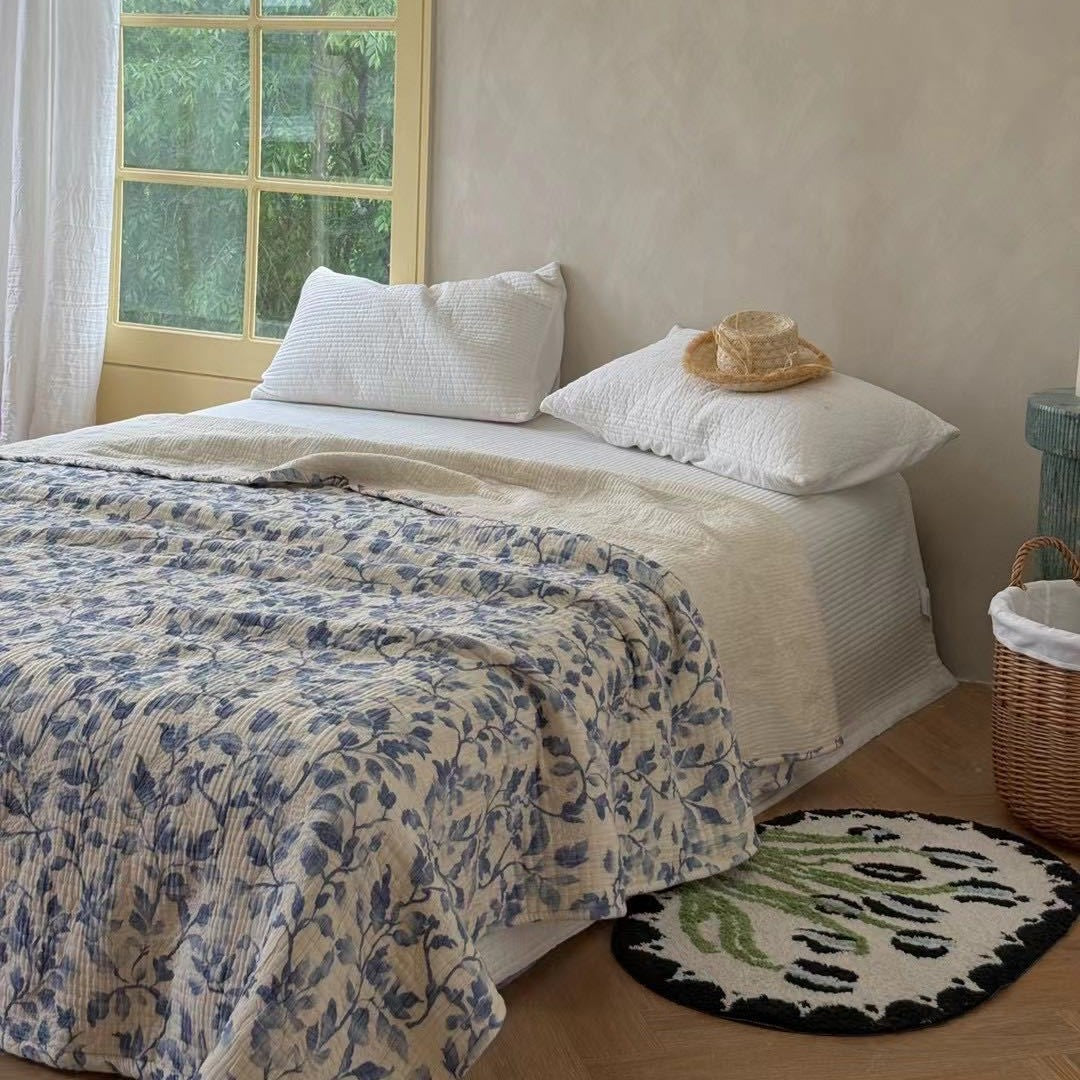 Cotton Gauze Patchwork Quilted Bedspread