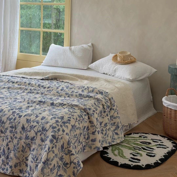 Cotton Gauze Patchwork Quilted Bedspread