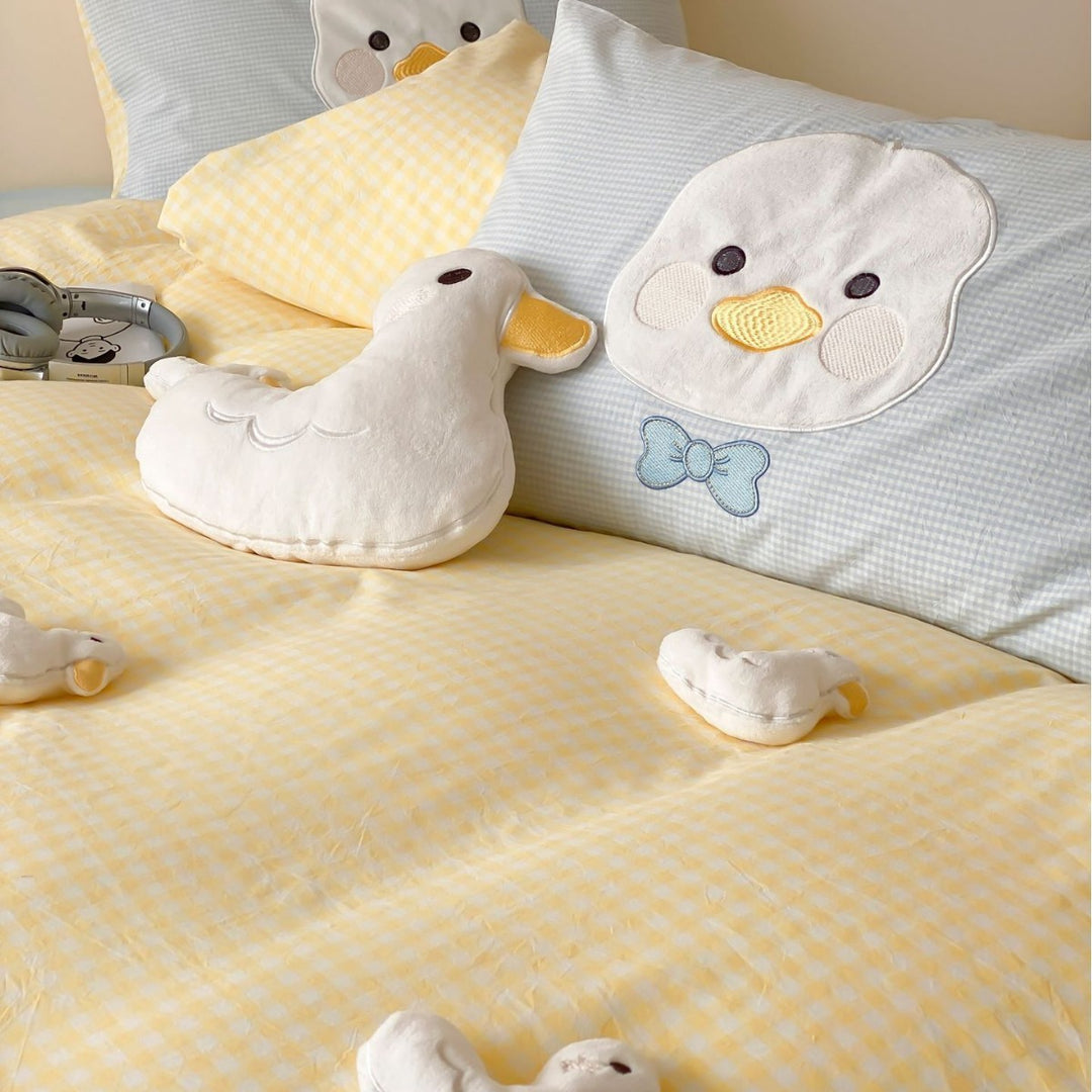 Children's Duck-Themed Cotton Sateen Duvet Cover & Comforter Bedding Set