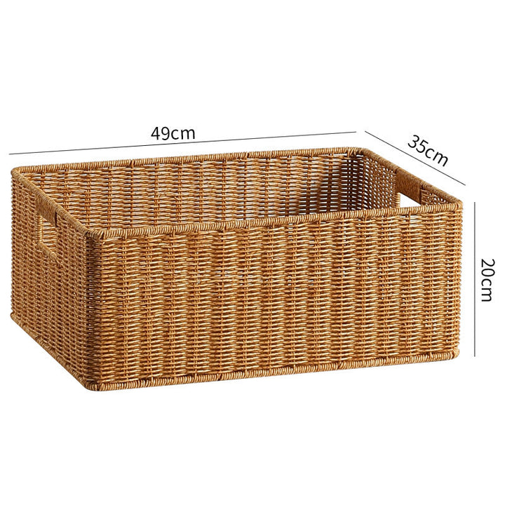 Handwoven Rectangular Storage Basket with Cut-Out Handles Stornfield