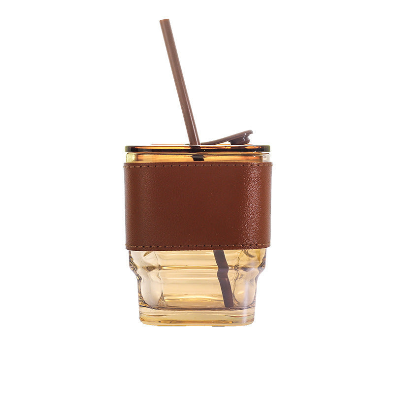 Women's trendy drinking cup with high-quality leather cover Stornfield