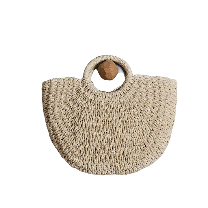 Handcrafted basket bag with round handles Stornfield