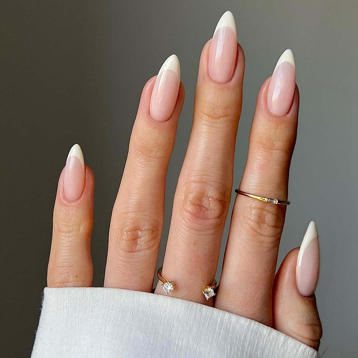 Elegant stiletto nails with French design Stornfield