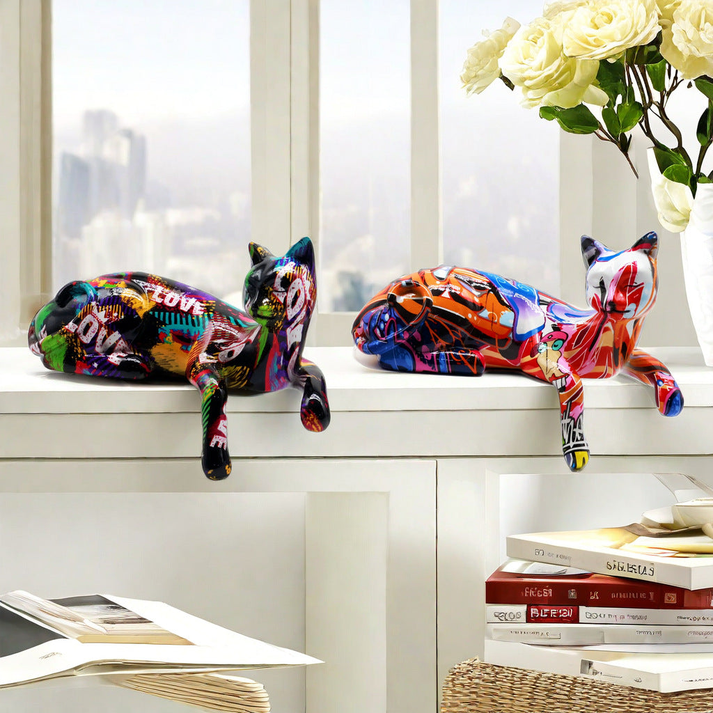 Colorful Cat Sculpture Stornfield