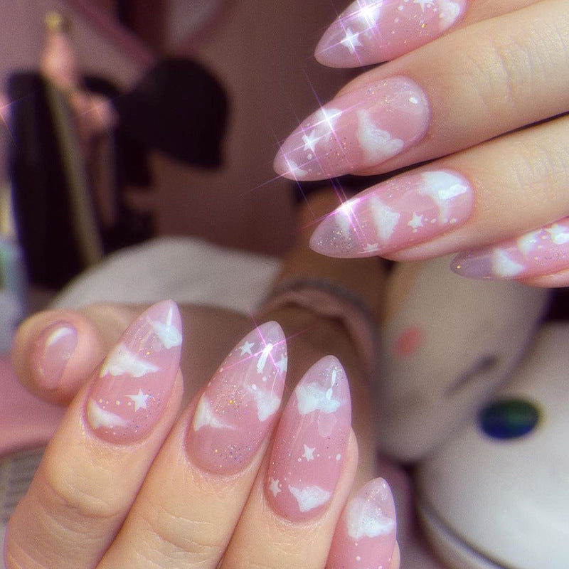 Artificial nails with cloud and star design Stornfield