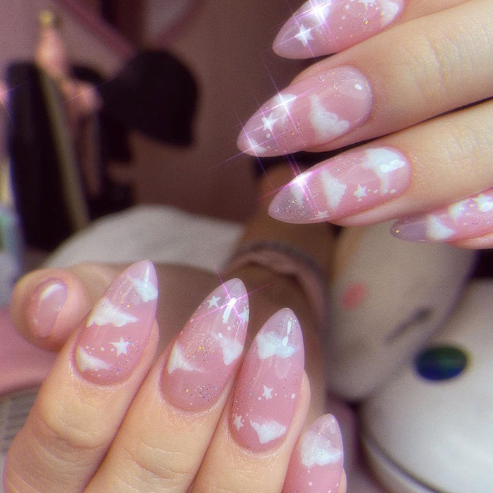 Artificial nails with cloud and star design Stornfield