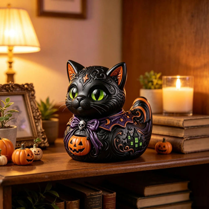 Decorative Halloween Cat Figurine Stornfield