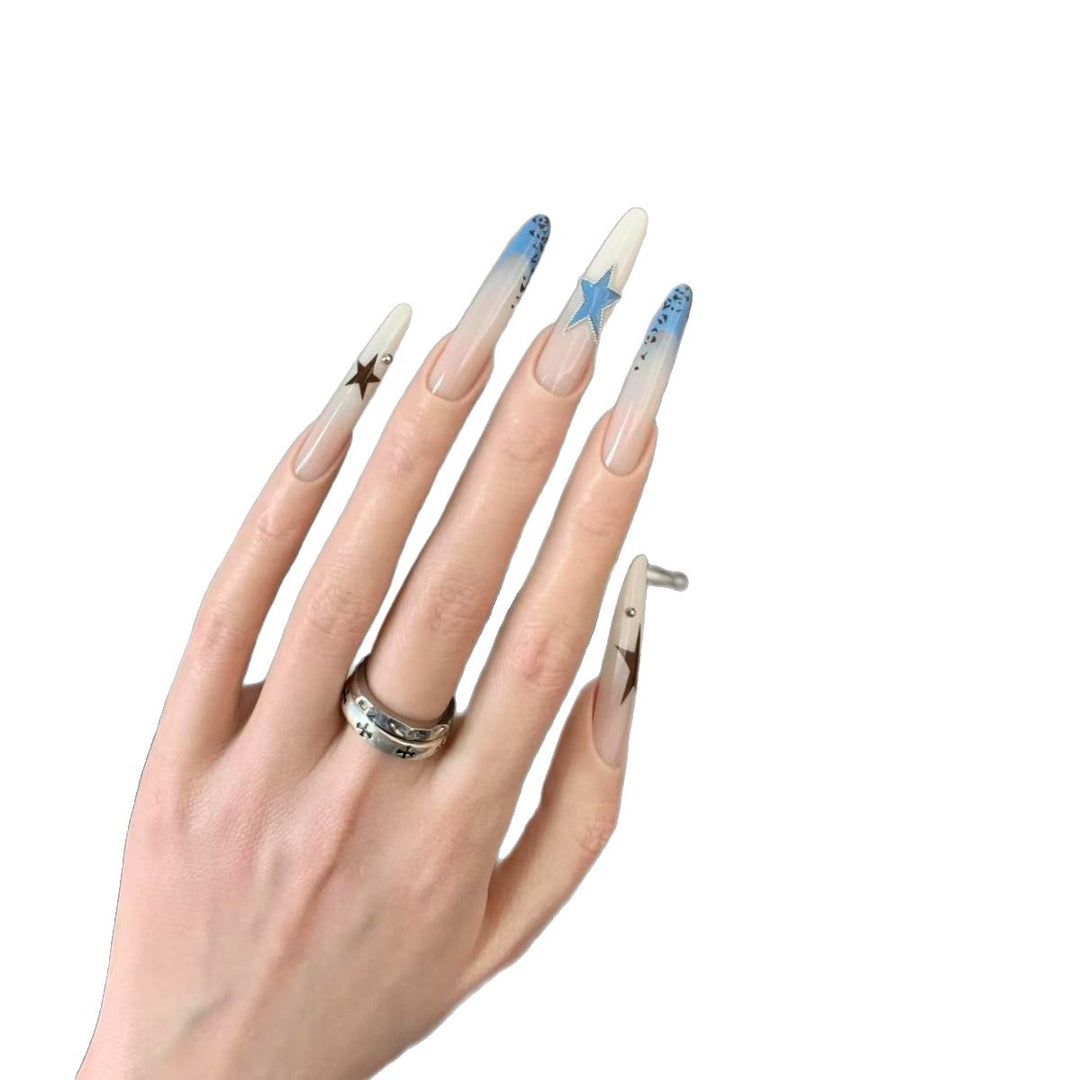 Star Accented Stiletto Nail Art Extensions