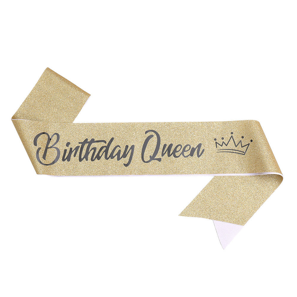 Women's festive birthday sash with glitter Stornfield