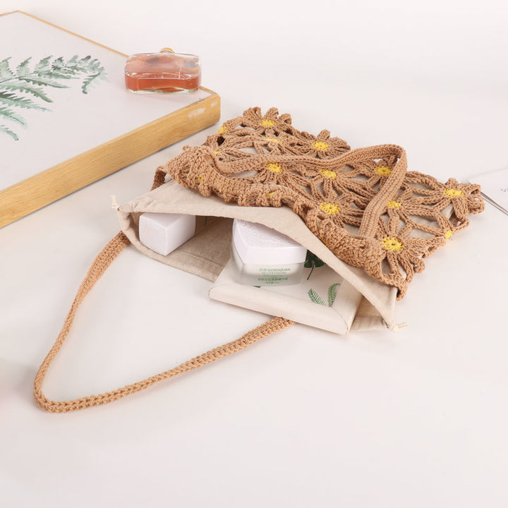 Handcrafted flower pattern shopper bag Stornfield