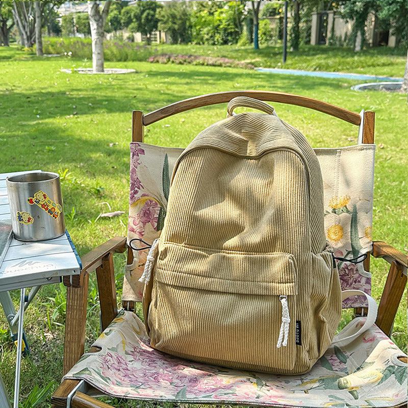 Corduroy Textured Casual Backpack Stornfield