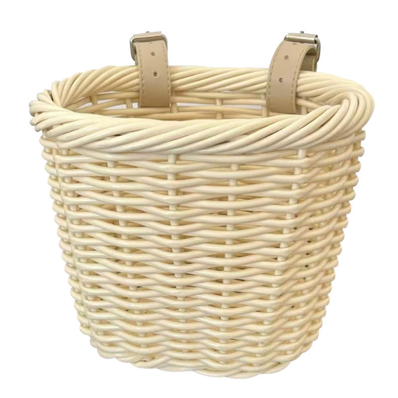 Unisex storage basket with elegant leather handles Stornfield