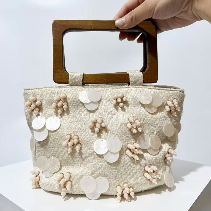 Decorative Shell-Embellished Handbag