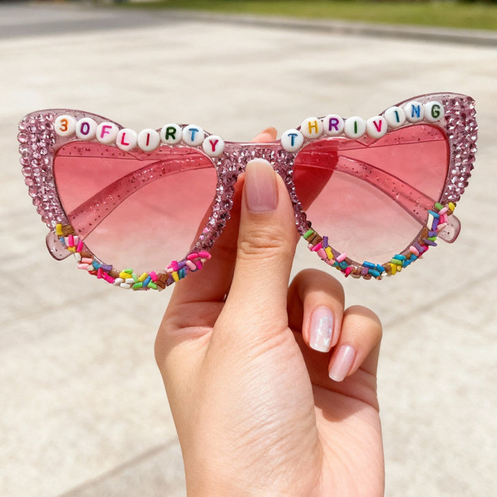 Decorative Cat-Eye Sunglasses with Rhinestones Stornfield