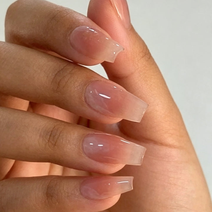 Natural Glossy Square Press-On Nails Stornfield