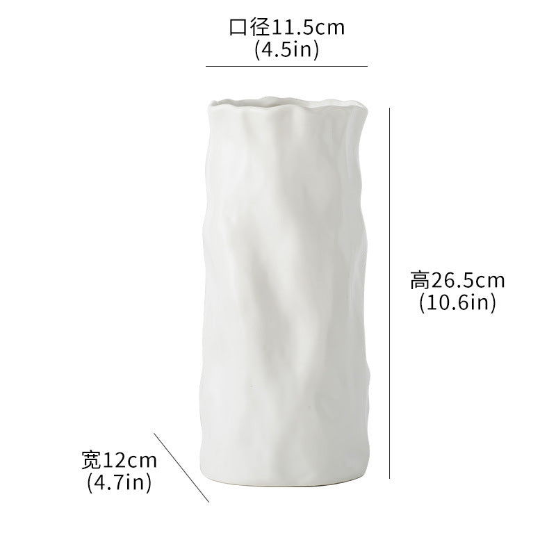 Textured Wave-Shaped Decorative Ceramic Vase