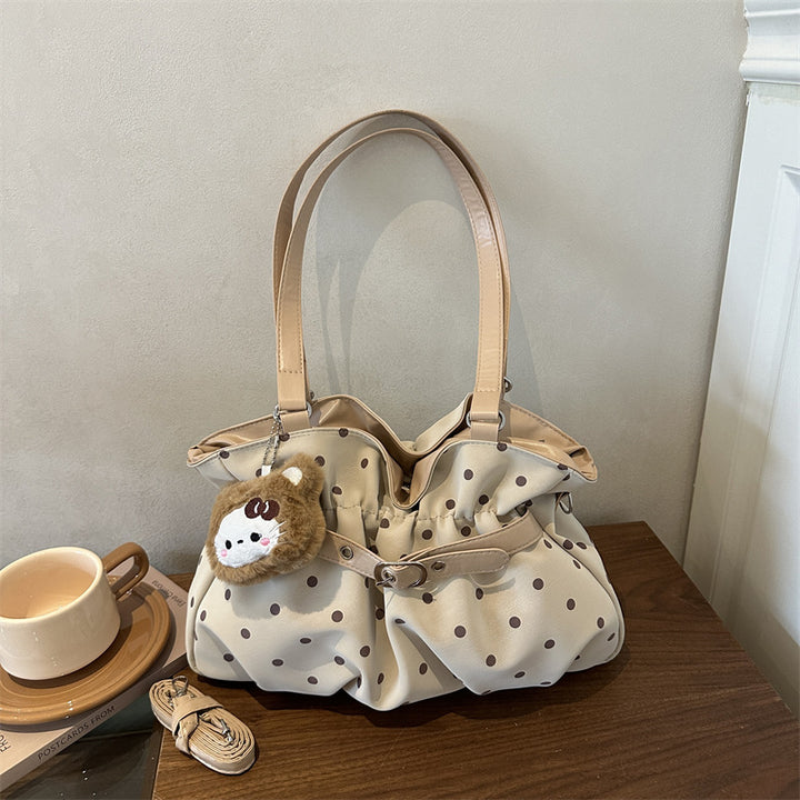 Polka Dot Pleated Handbag