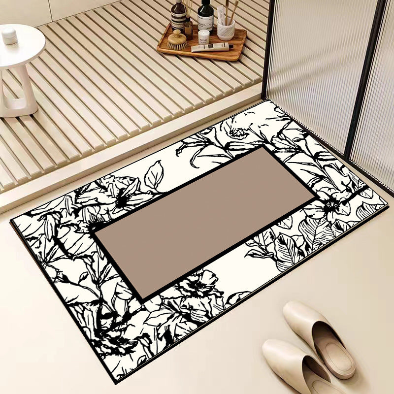 Floral Patterned Bath Mat