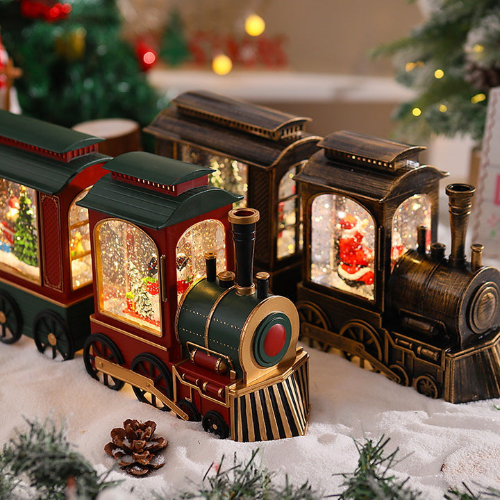 Nostalgic Christmas Train Lantern with Moving Santa Stornfield