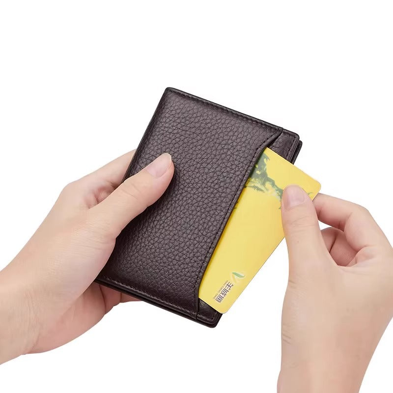 Textured Leather Card Holder Wallet Stornfield