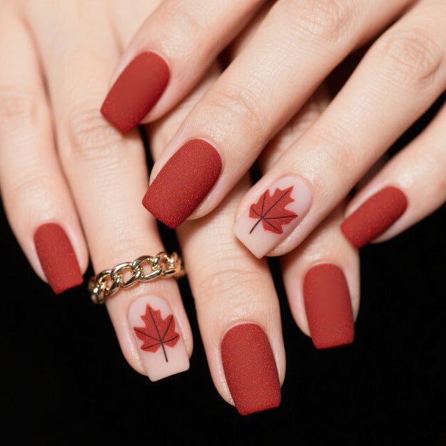 Autumn Leaf Pattern Nail Art Stornfield