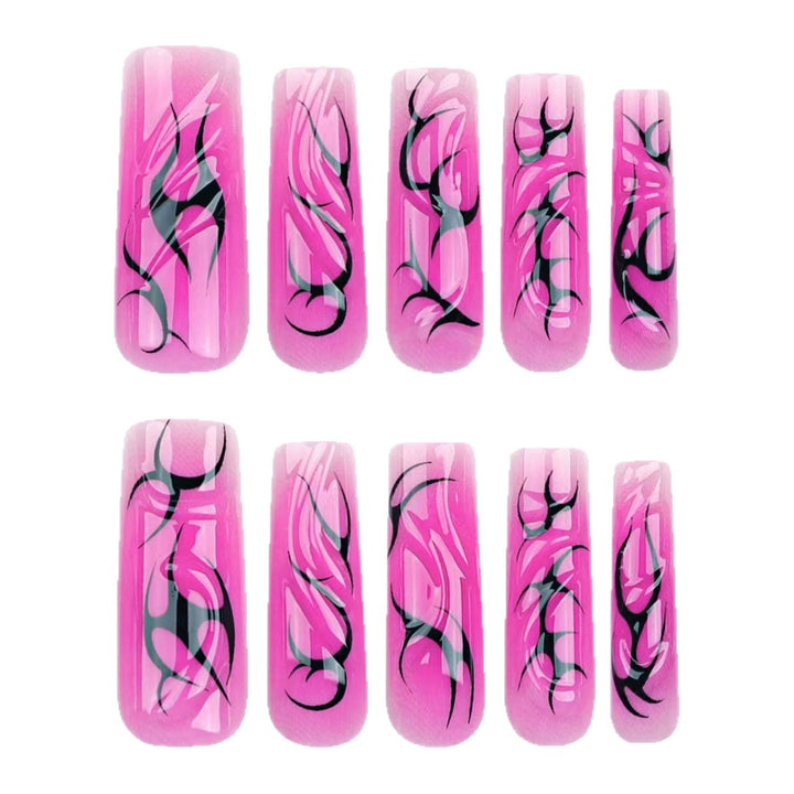 Artistic Nail Tips with Floral and Abstract Designs Stornfield 1788229281
