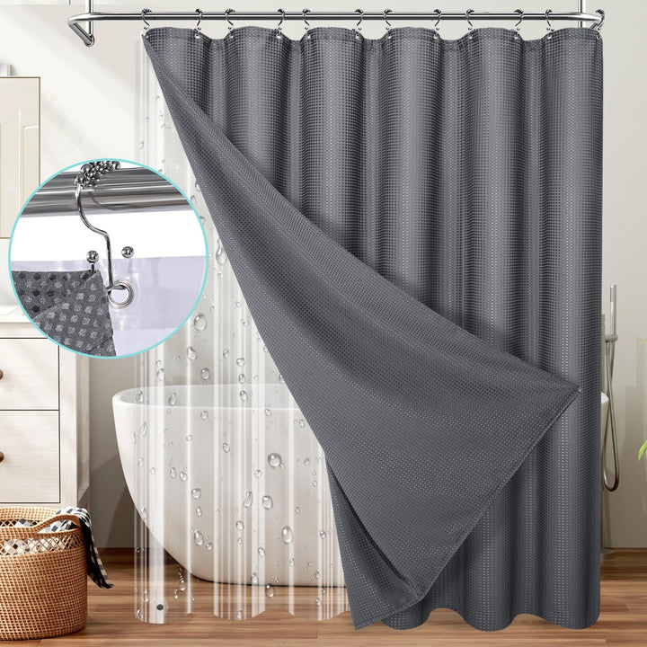 Textured Waterproof Shower Curtain Stornfield