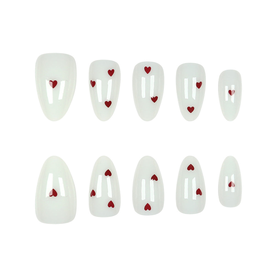 Heart-Embellished Press-On Nails Stornfield